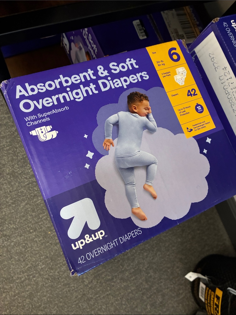 Kids Absorbent Light Blue Overnight Diapers - Size 6 (42 count)